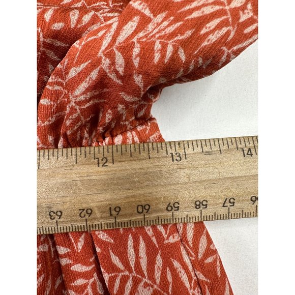 Joie 100% Silk Crop Ruffle Halter Top Jumpsuit/Romper sz XS Orange - Picture 7 of 10